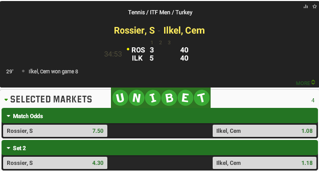 is there an option at unibet for live betting